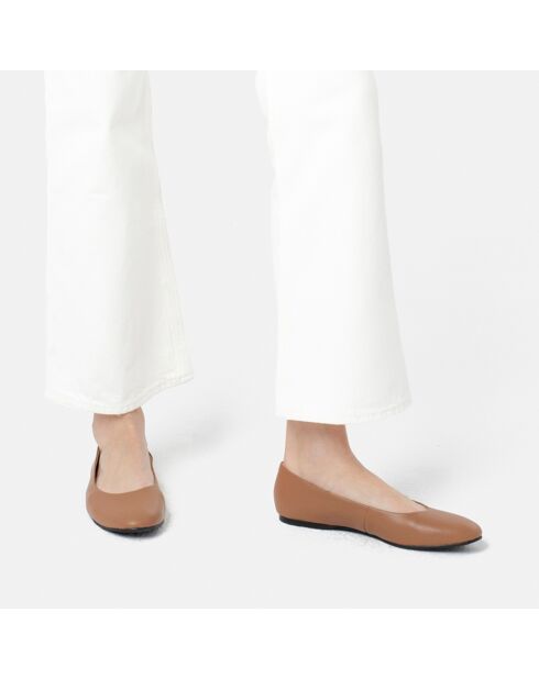 Beigefarbene Baby Come On Lederballerinas