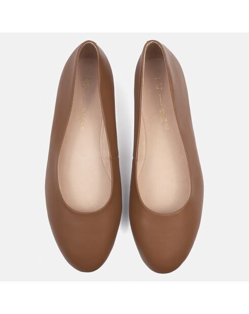 Beigefarbene Baby Come On Lederballerinas