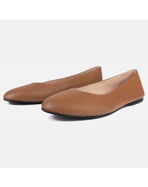 Beigefarbene Baby Come On Lederballerinas