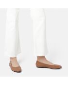 Beigefarbene Baby Come On Lederballerinas