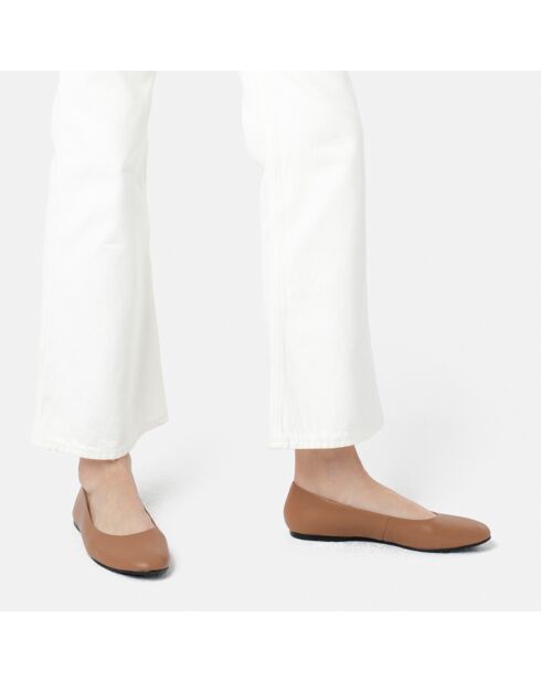 Beigefarbene Baby Come On Lederballerinas