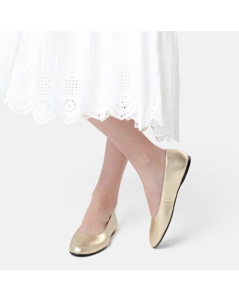 Ballerines en Cuir Baby Come On dorées
