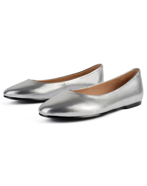 Zilverkleurige leren ballerina's van baby Come On