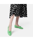 Find The Way Groene leren ballerina's