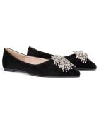 Ballerines en Velours de Cuir Let It Shine noires