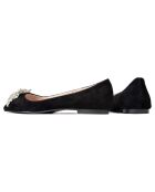 Ballerines en Velours de Cuir Let It Shine noires