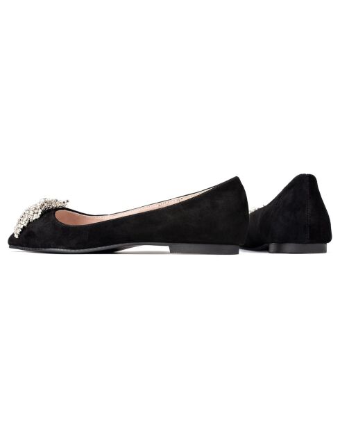 Ballerines en Velours de Cuir Let It Shine noires