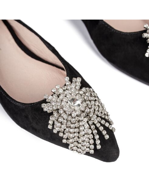 Ballerines en Velours de Cuir Let It Shine noires