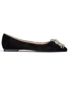 Ballerines en Velours de Cuir Let It Shine noires