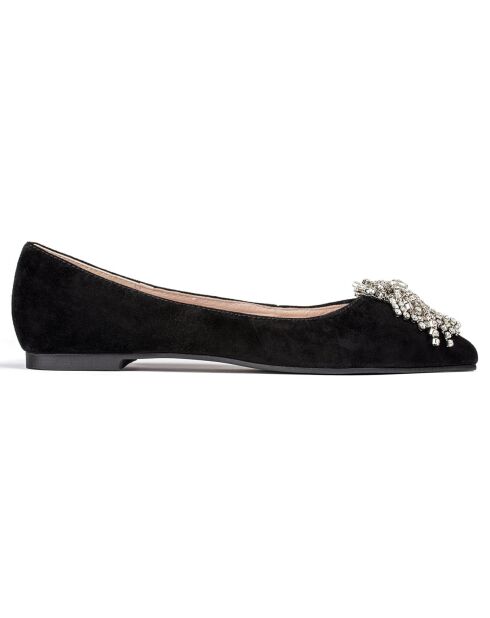 Ballerines en Velours de Cuir Let It Shine noires
