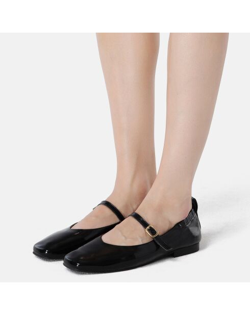 Ballerines en Cuir Luxe Strides noires