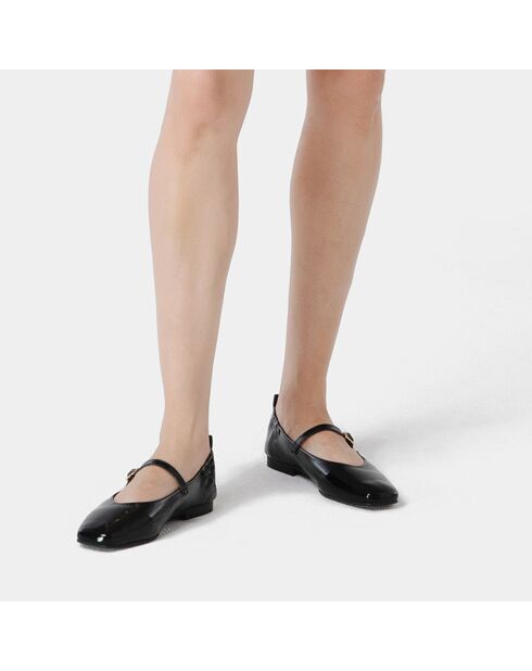 Ballerines en Cuir Luxe Strides noires