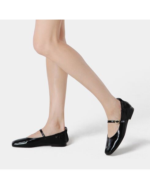 Ballerines en Cuir Luxe Strides noires