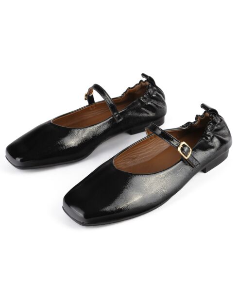 Ballerines en Cuir Luxe Strides noires