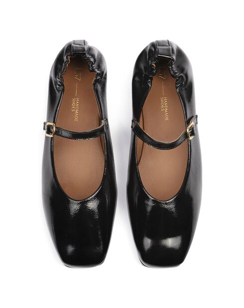 Ballerines en Cuir Luxe Strides noires