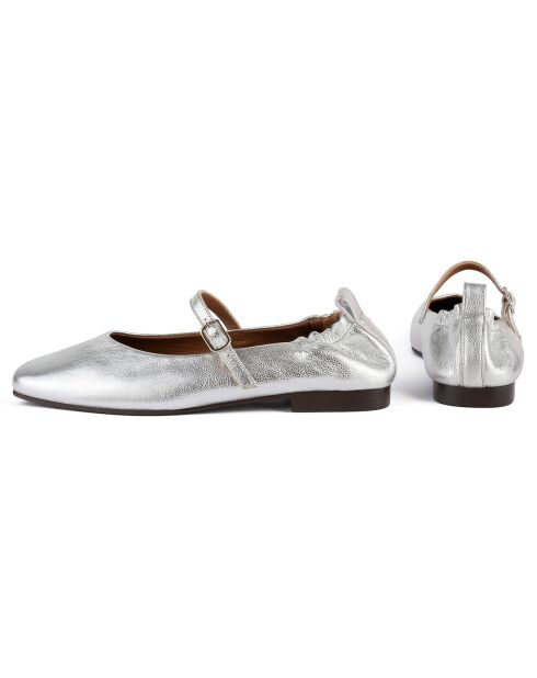Ballerines en Cuir Luxe Strides argentées