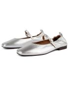 Ballerines en Cuir Luxe Strides argentées
