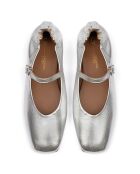 Ballerines en Cuir Luxe Strides argentées