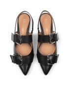 Slingbacks negros de piel Rodeo Drive