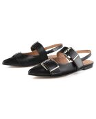 Slingbacks negros de piel Rodeo Drive