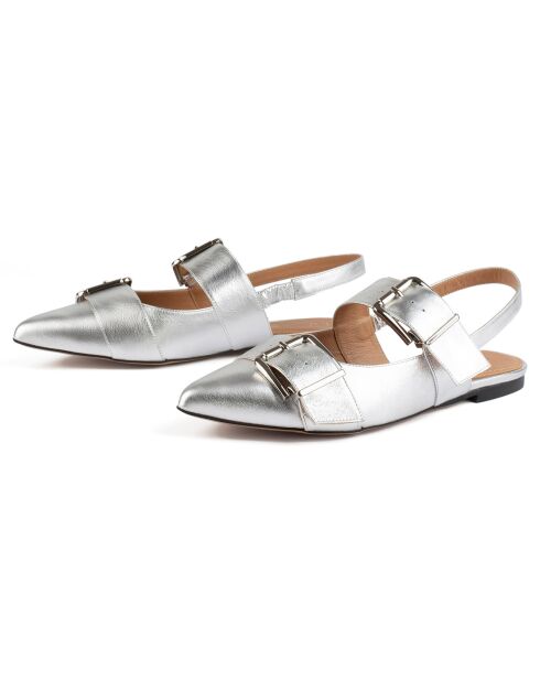 Slingbacks en Cuir Rodeo Drive argentées