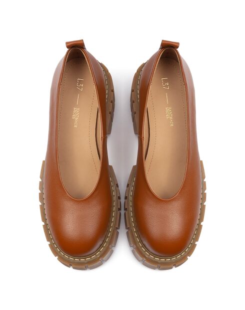 Slow Down Baby Caramel Lederroller, 5 cm Absatz