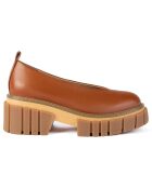 Trotters en Cuir Slow Down Baby caramel - Talon 5 cm