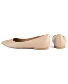 Beigefarbene Slow Motion Lederballerinas
