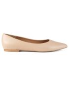 Beigefarbene Slow Motion Lederballerinas