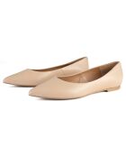 Beigefarbene Slow Motion Lederballerinas