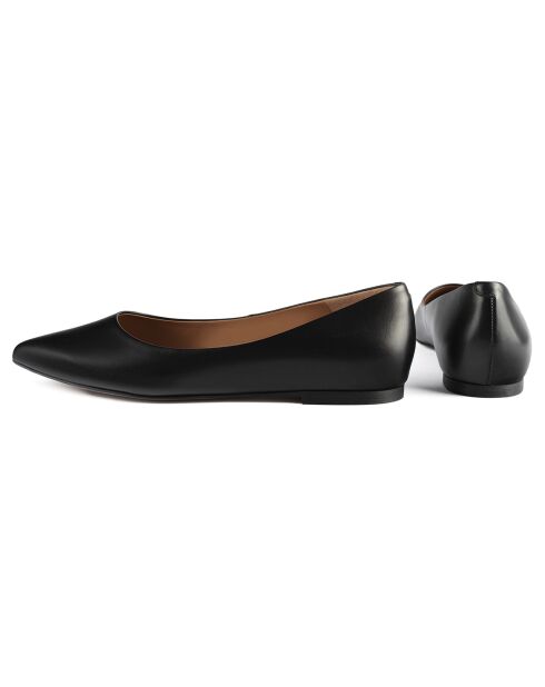 Schwarze Slow Motion Lederballerinas
