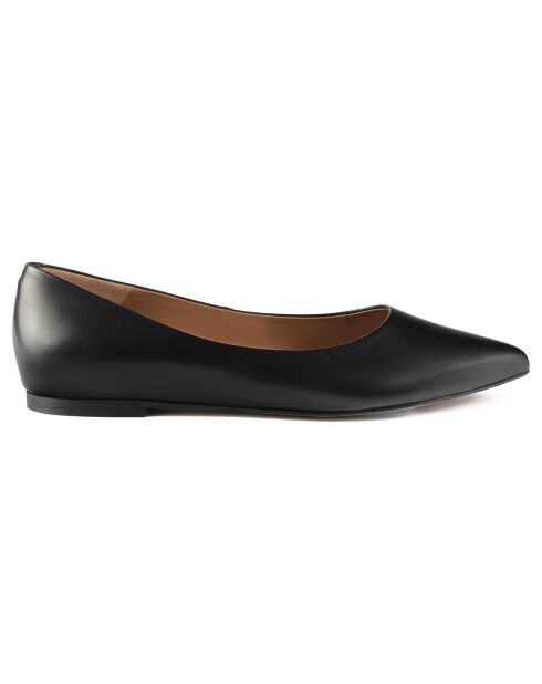 Schwarze Slow Motion Lederballerinas