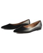 Schwarze Slow Motion Lederballerinas