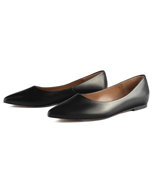 Schwarze Slow Motion Lederballerinas