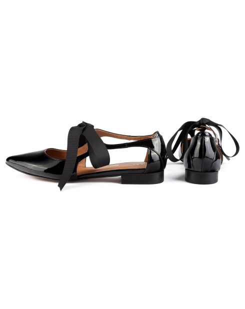 Schwarze Summer Break Lederballerinas
