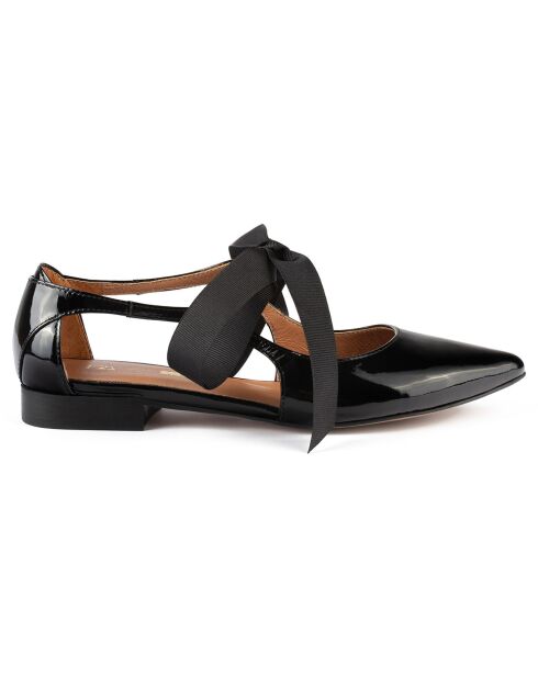 Schwarze Summer Break Lederballerinas