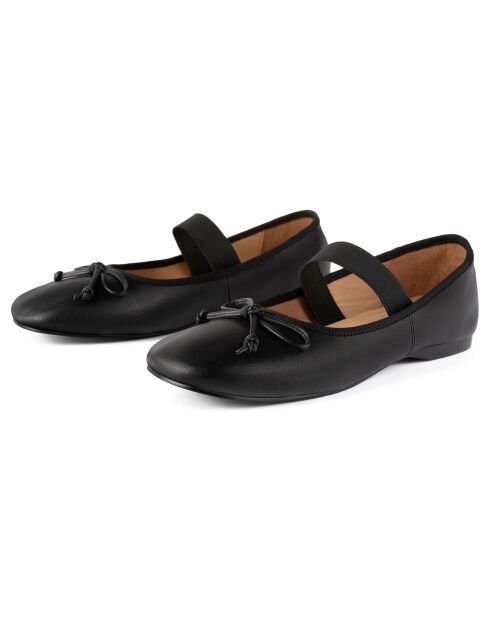 Ballerines en Cuir Under Paris Sky noires