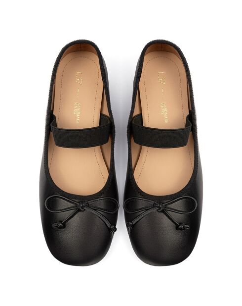 Ballerines en Cuir Under Paris Sky noires