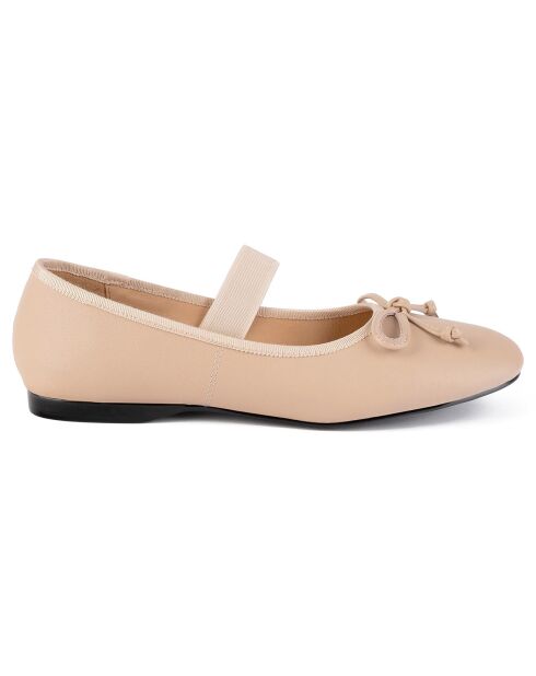 Ballerines en Cuir Under Paris Sky beiges