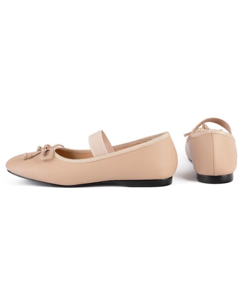 Ballerines en Cuir Under Paris Sky beiges