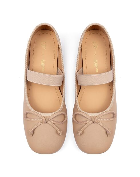 Ballerines en Cuir Under Paris Sky beiges