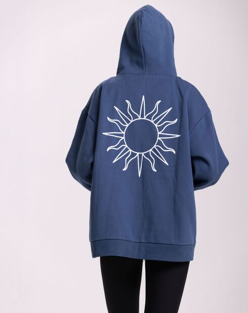 Sweat Capuche Flow bleu