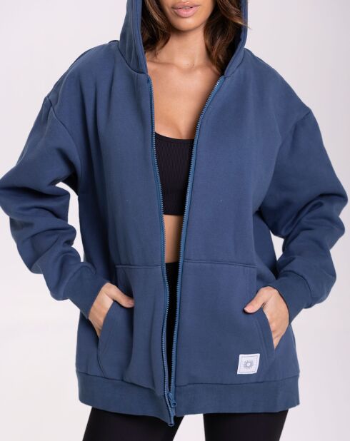 Sweat Capuche Flow bleu