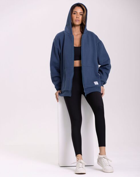 Sweat Capuche Flow bleu