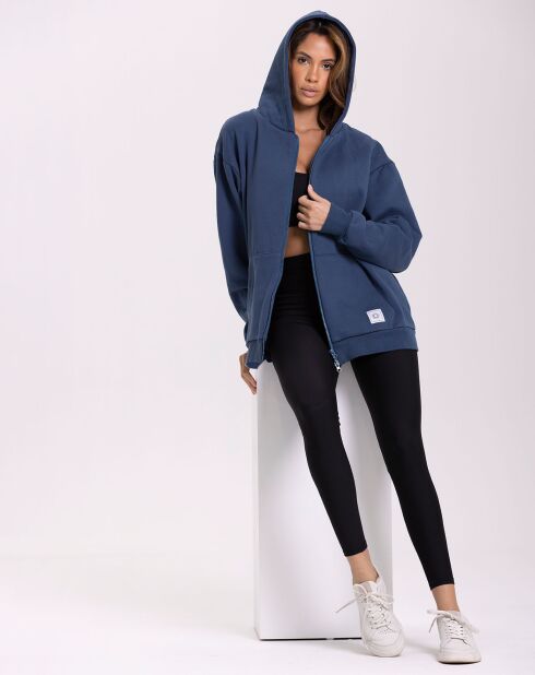 Sweat Capuche Flow bleu