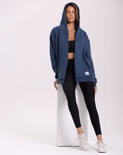 Sweat Capuche Flow bleu