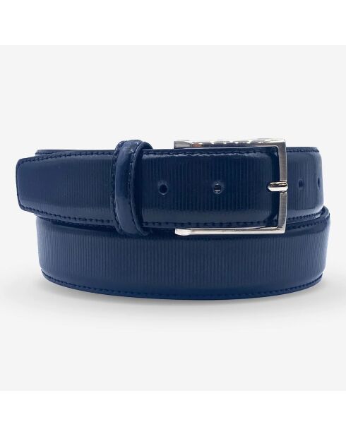 Ceinture en Cuir & Croute de Cuir bleue