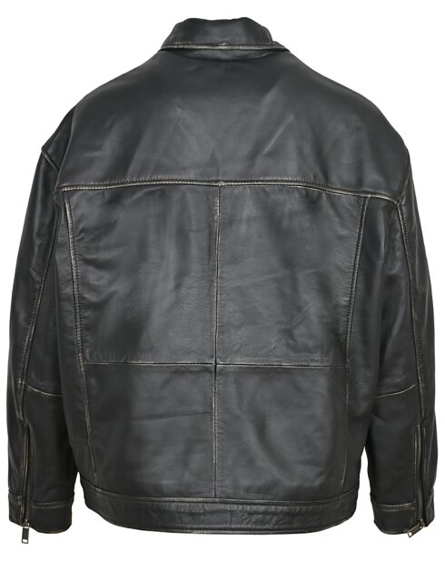 Veste en Cuir Laline noire
