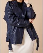 Veste en Cuir Larolane bleue