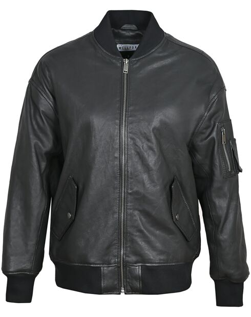 Veste en Cuir Lassylia noire